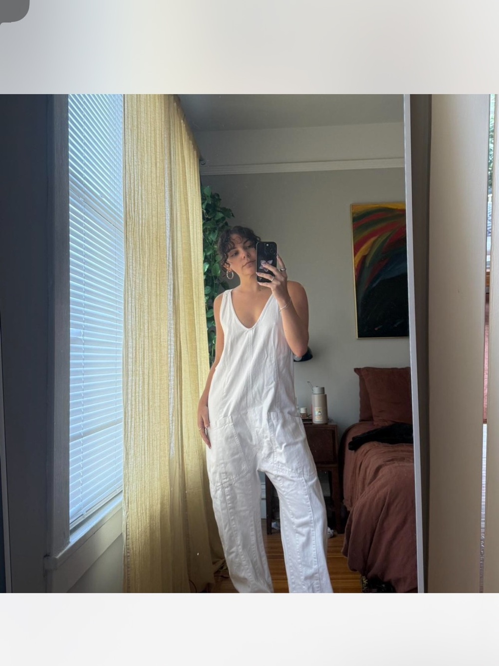 White High Roller Free People Overalls